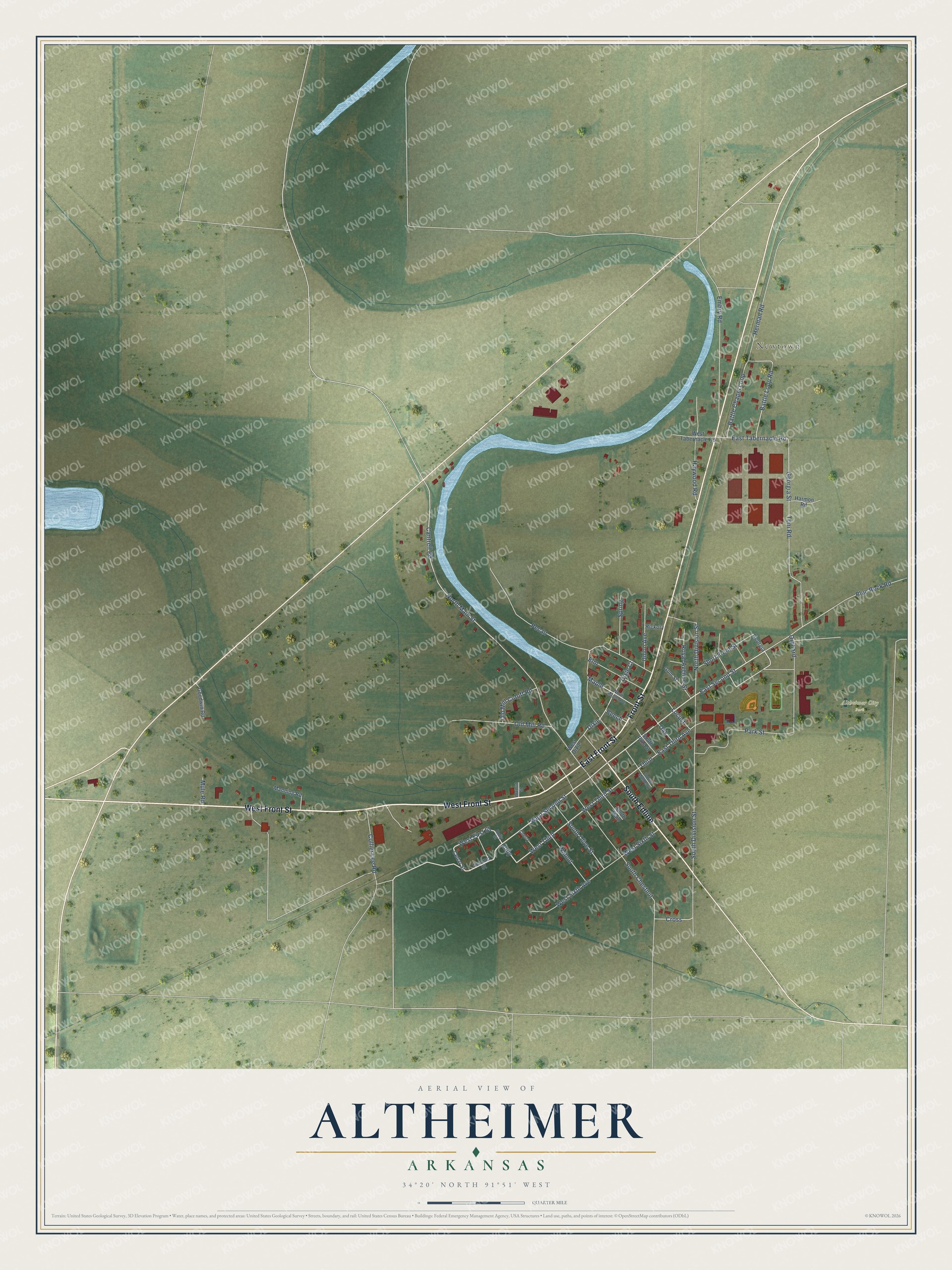 Watermarked full-map preview of Altheimer, Arkansas