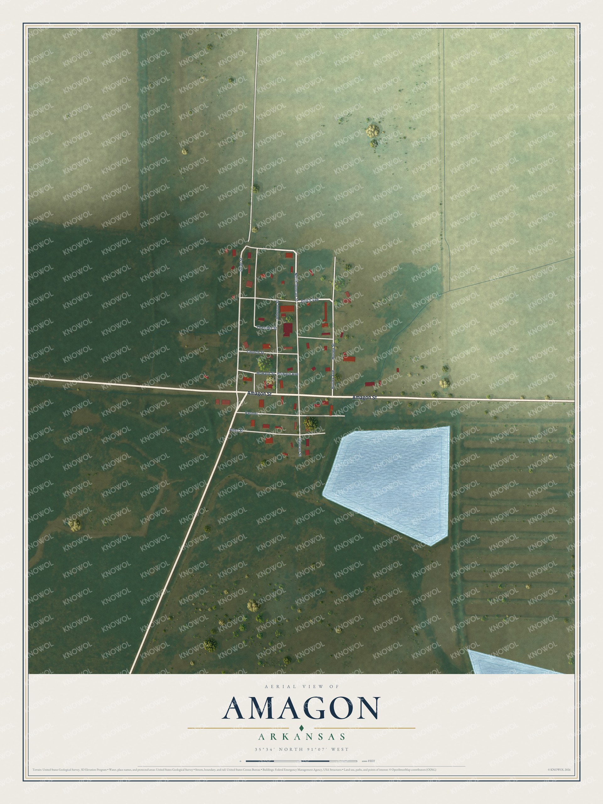 Watermarked full-map preview of Amagon, Arkansas