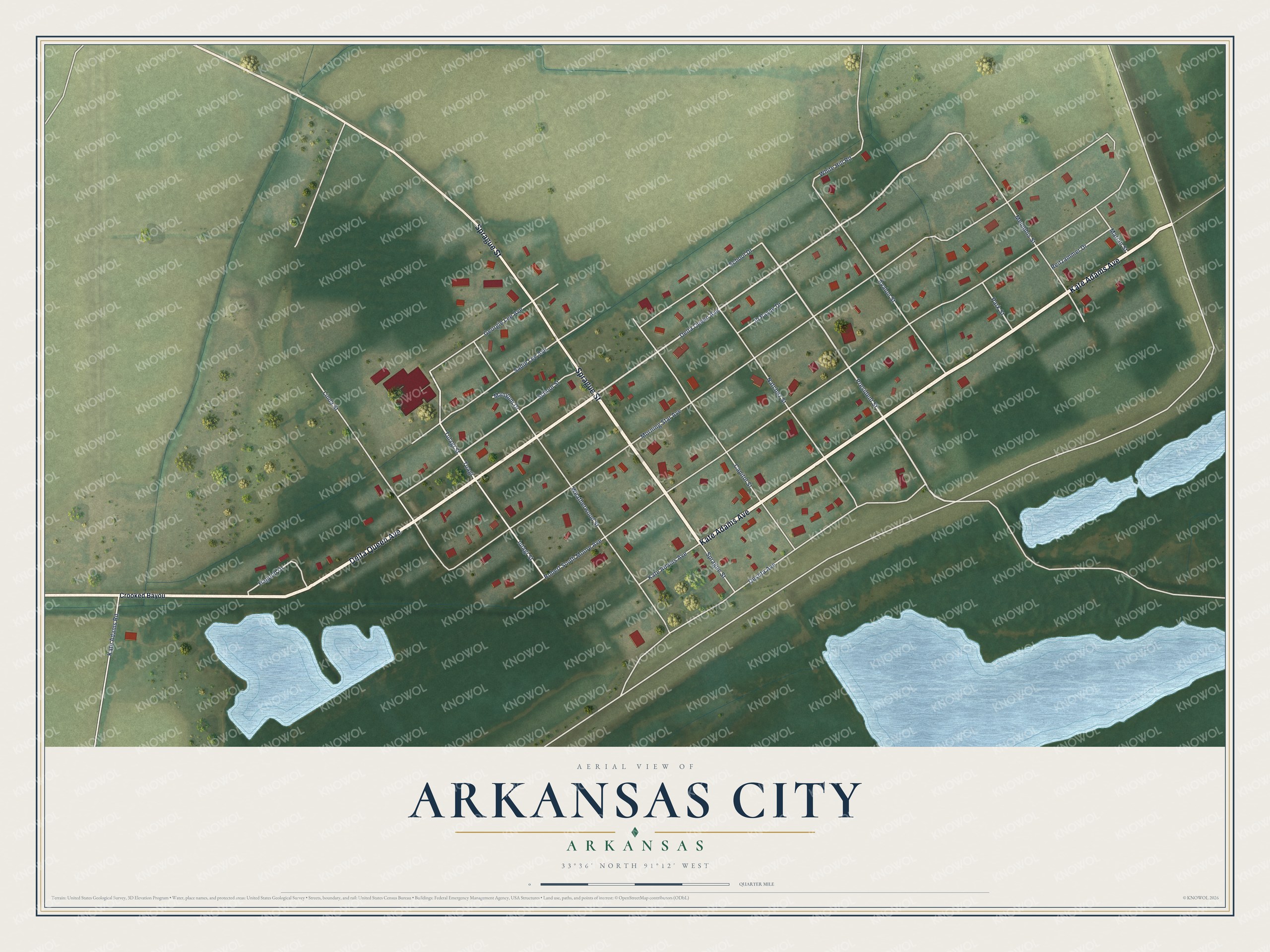 Watermarked full-map preview of Arkansas City, Arkansas