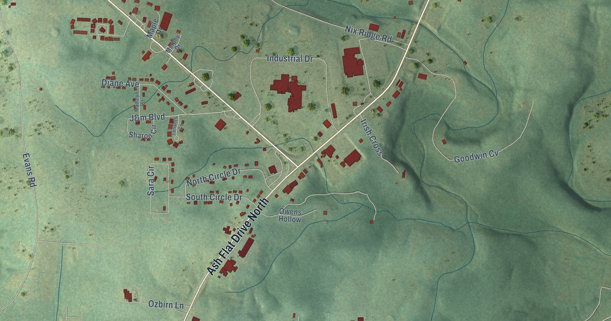 Map of Ash Flat, Arkansas in 2026