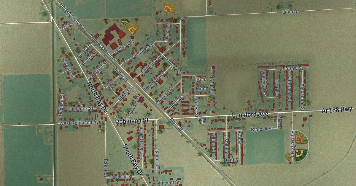 Map of Bay, Arkansas in 2026