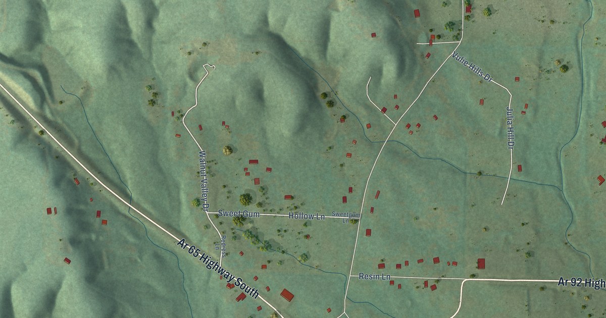 Map of Bee Branch, Arkansas in 2026