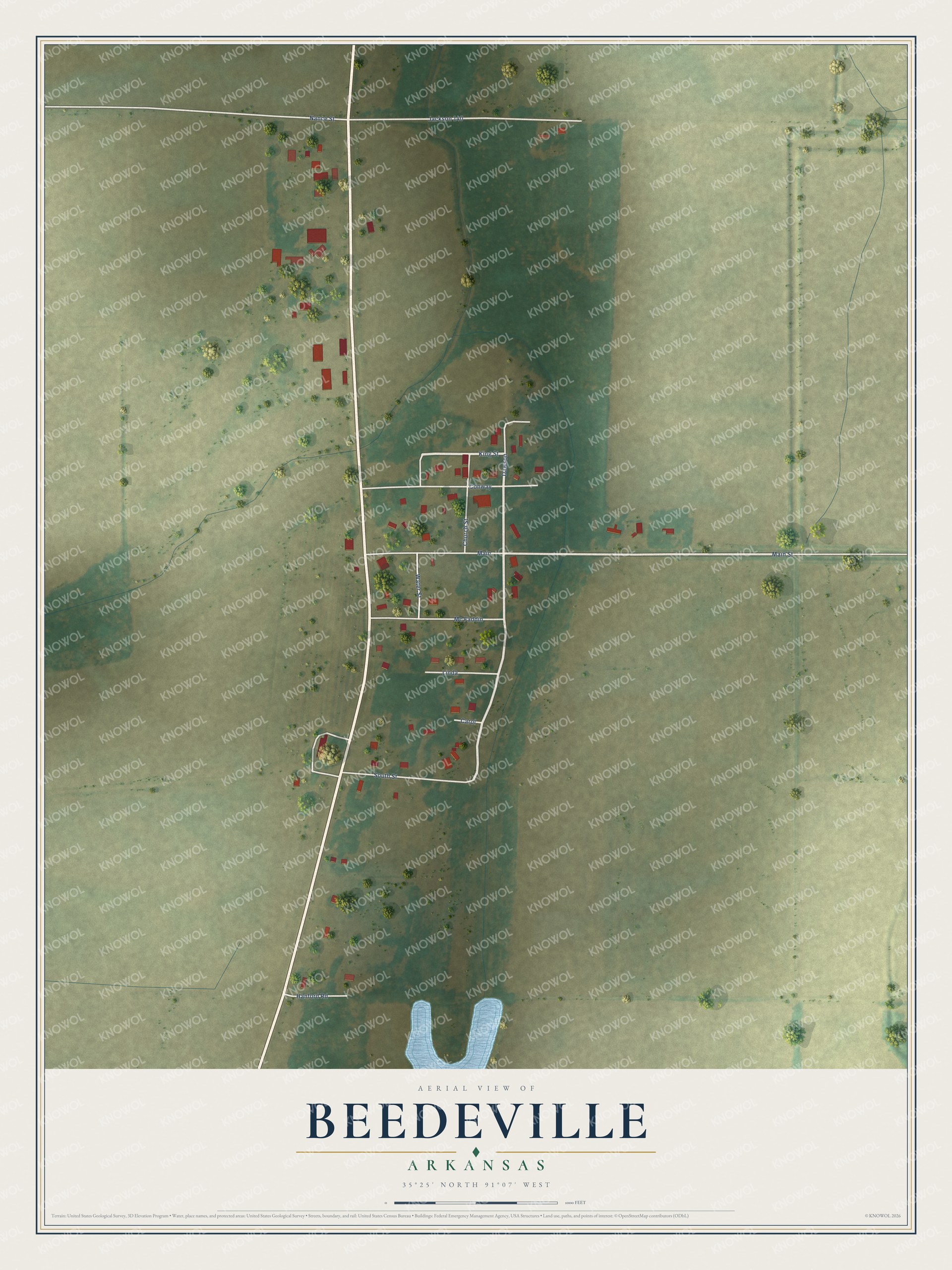 Watermarked full-map preview of Beedeville, Arkansas