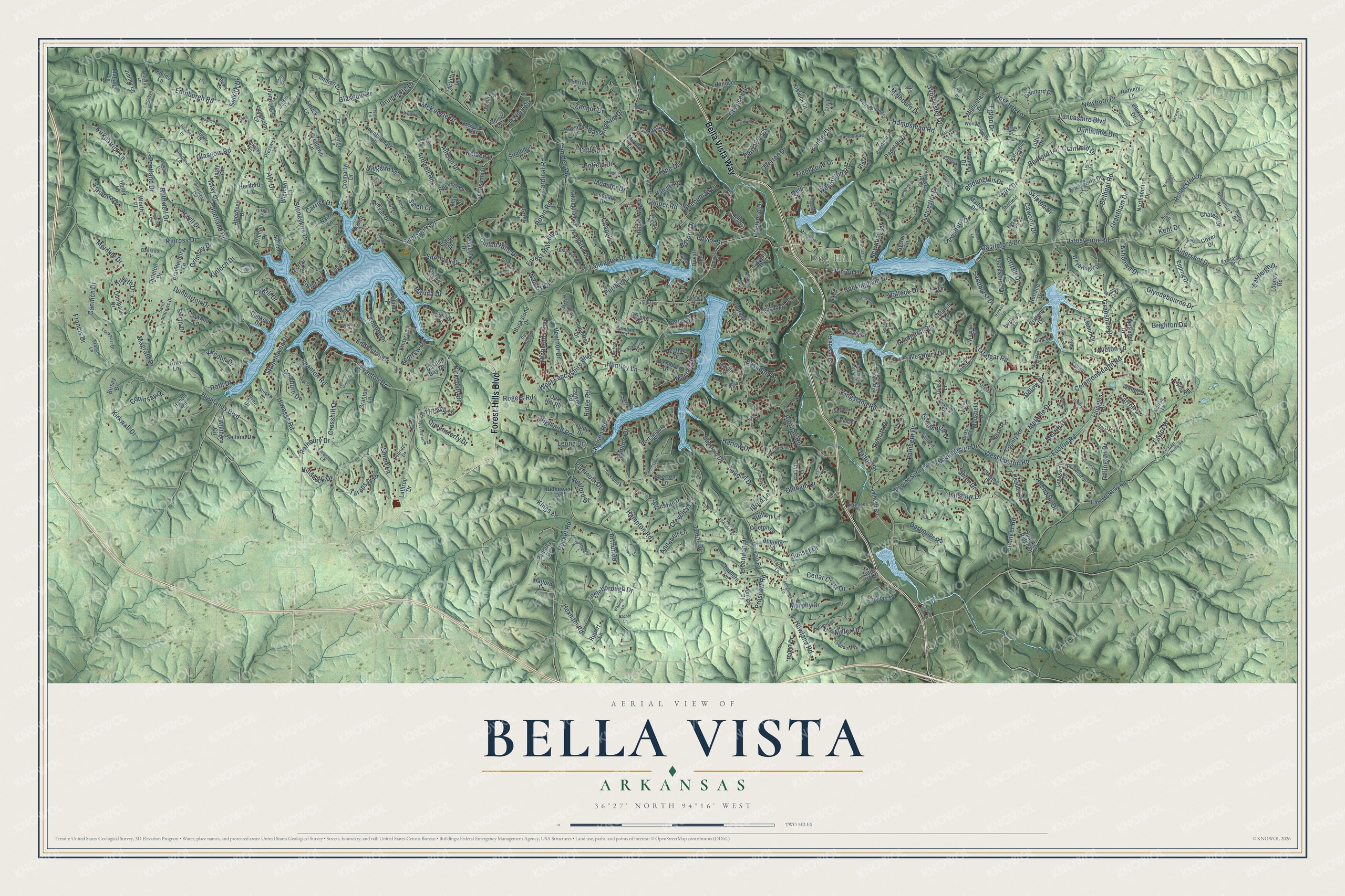 Watermarked full-map preview of Bella Vista, Arkansas