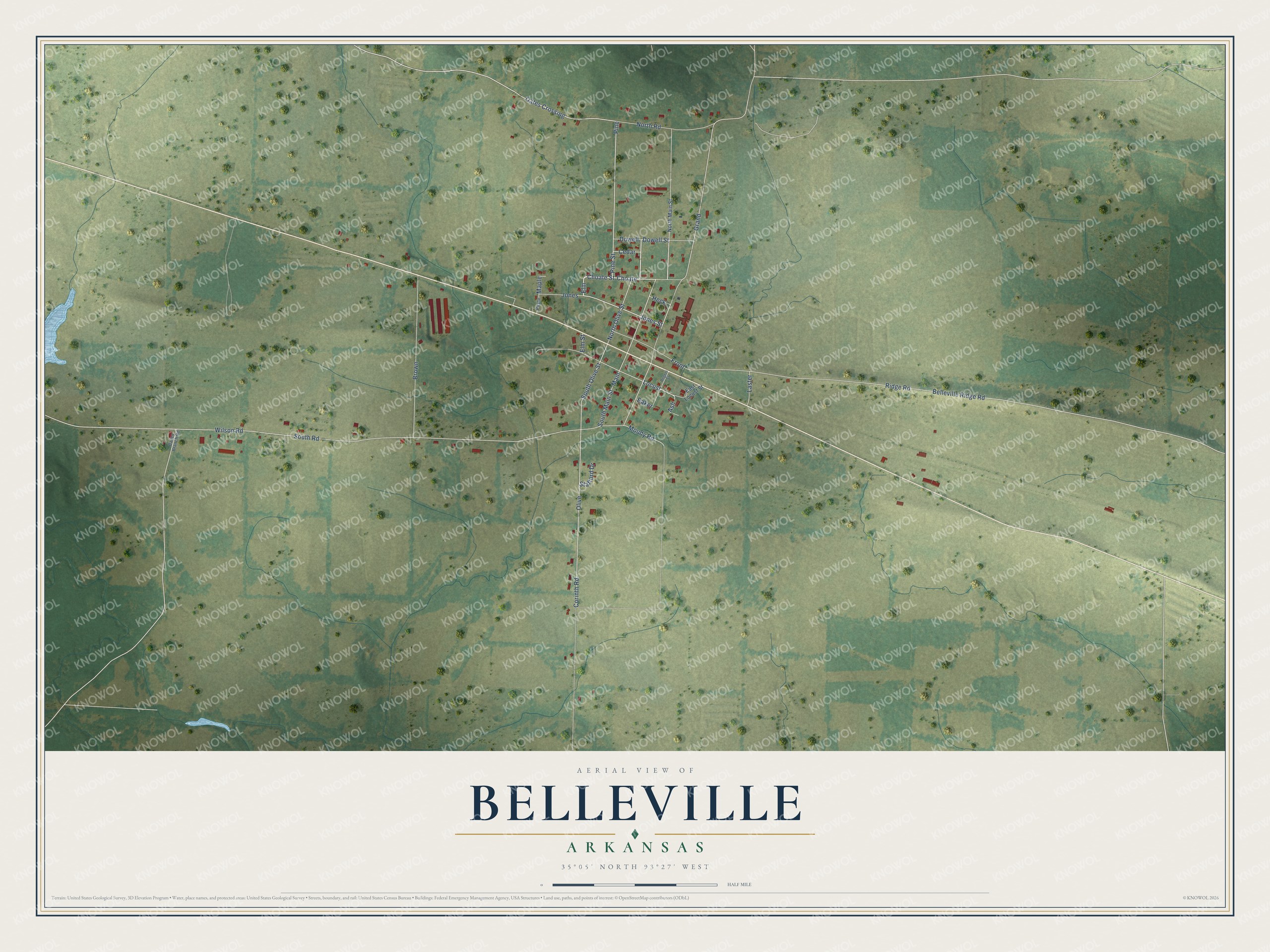 Watermarked full-map preview of Belleville, Arkansas