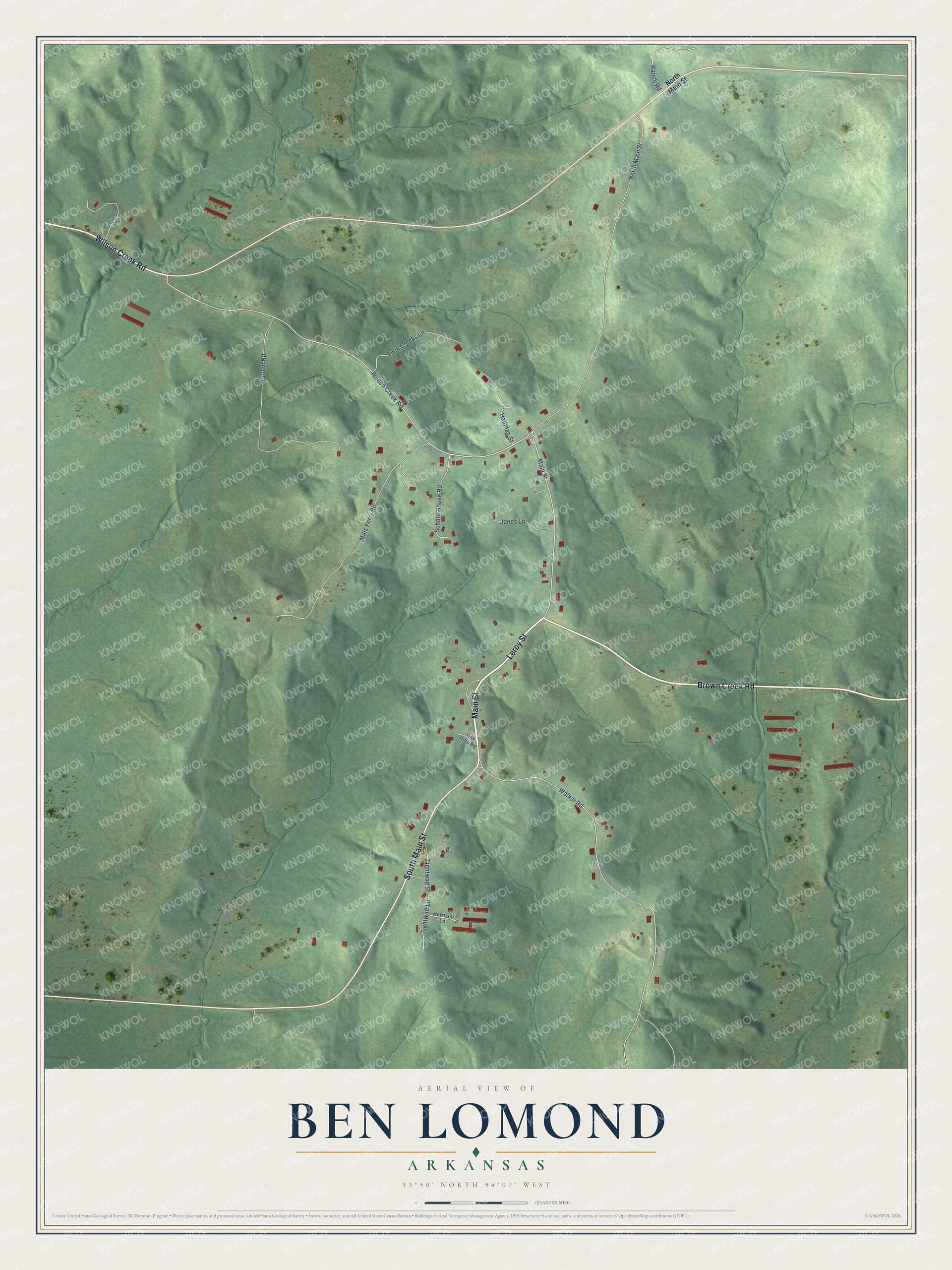 Watermarked full-map preview of Ben Lomond, Arkansas