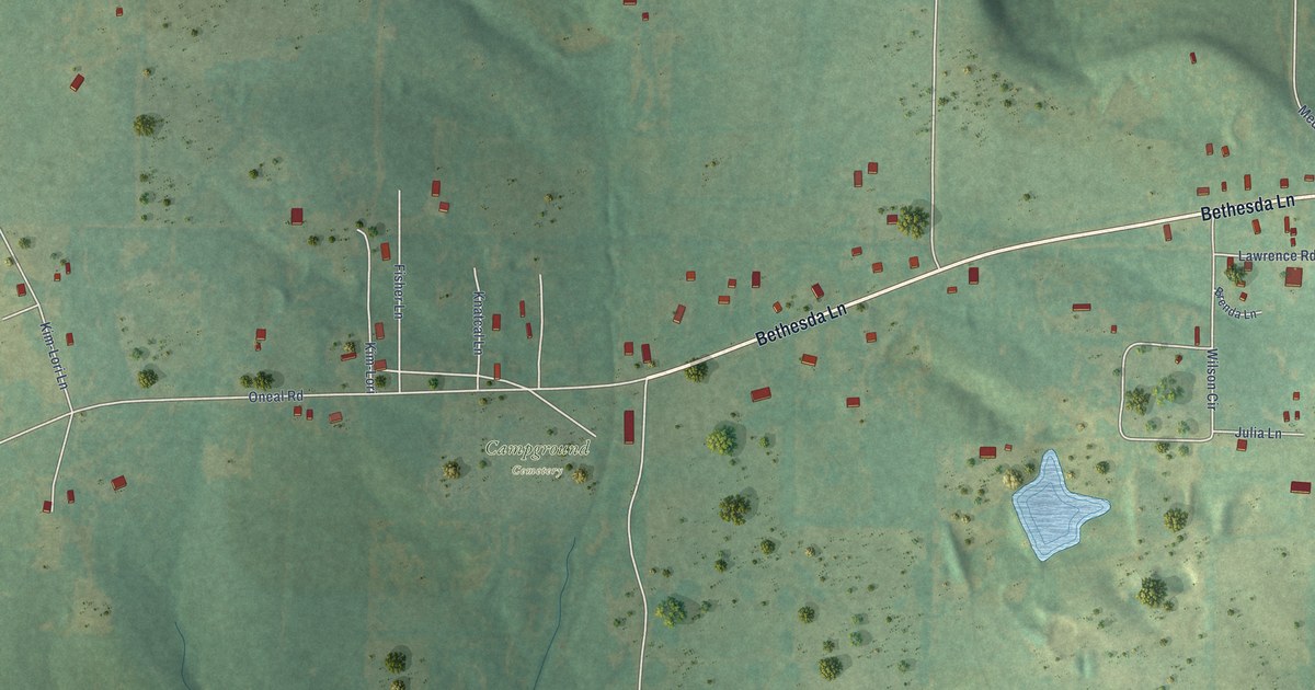Map of Bethesda, Arkansas in 2026