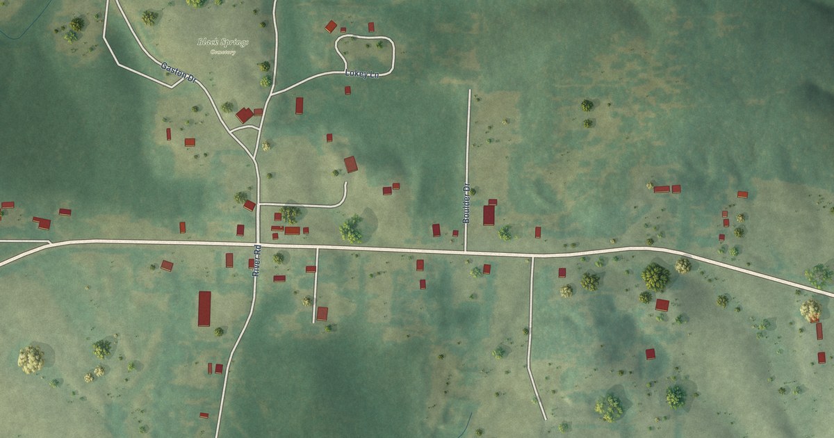 Map of Black Springs, Arkansas in 2026