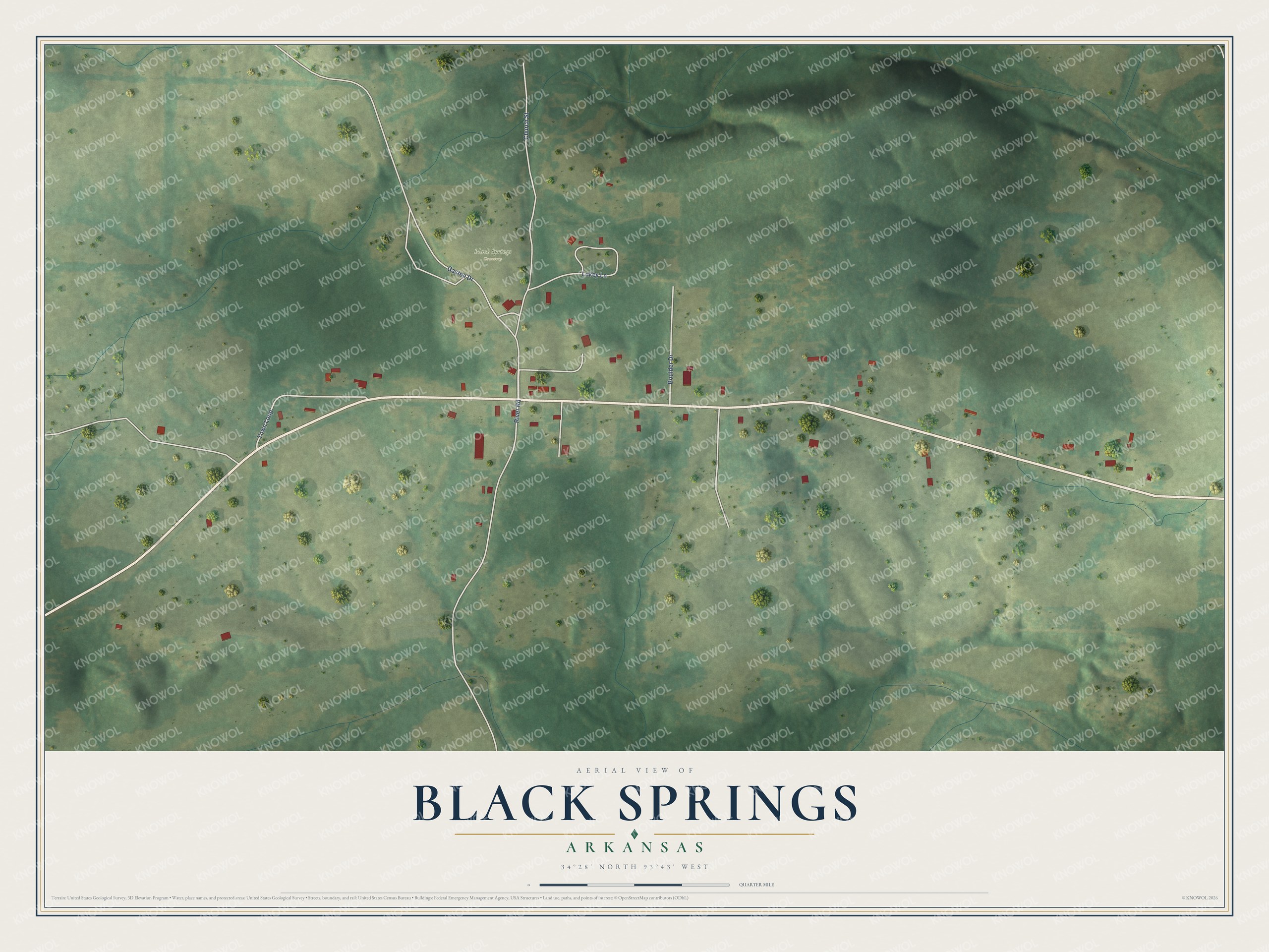 Watermarked full-map preview of Black Springs, Arkansas
