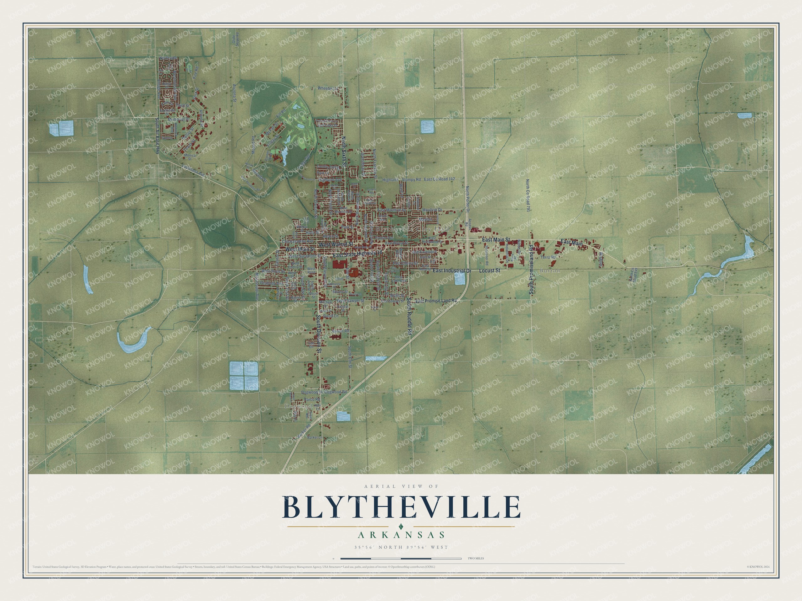 Watermarked full-map preview of Blytheville, Arkansas