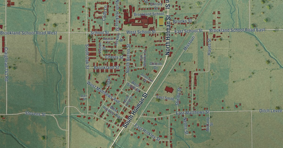 Map of Brookland, Arkansas in 2026