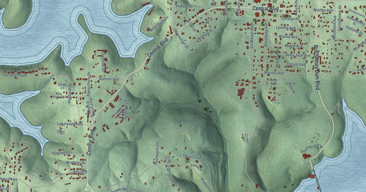 Map of Bull Shoals, Arkansas in 2026