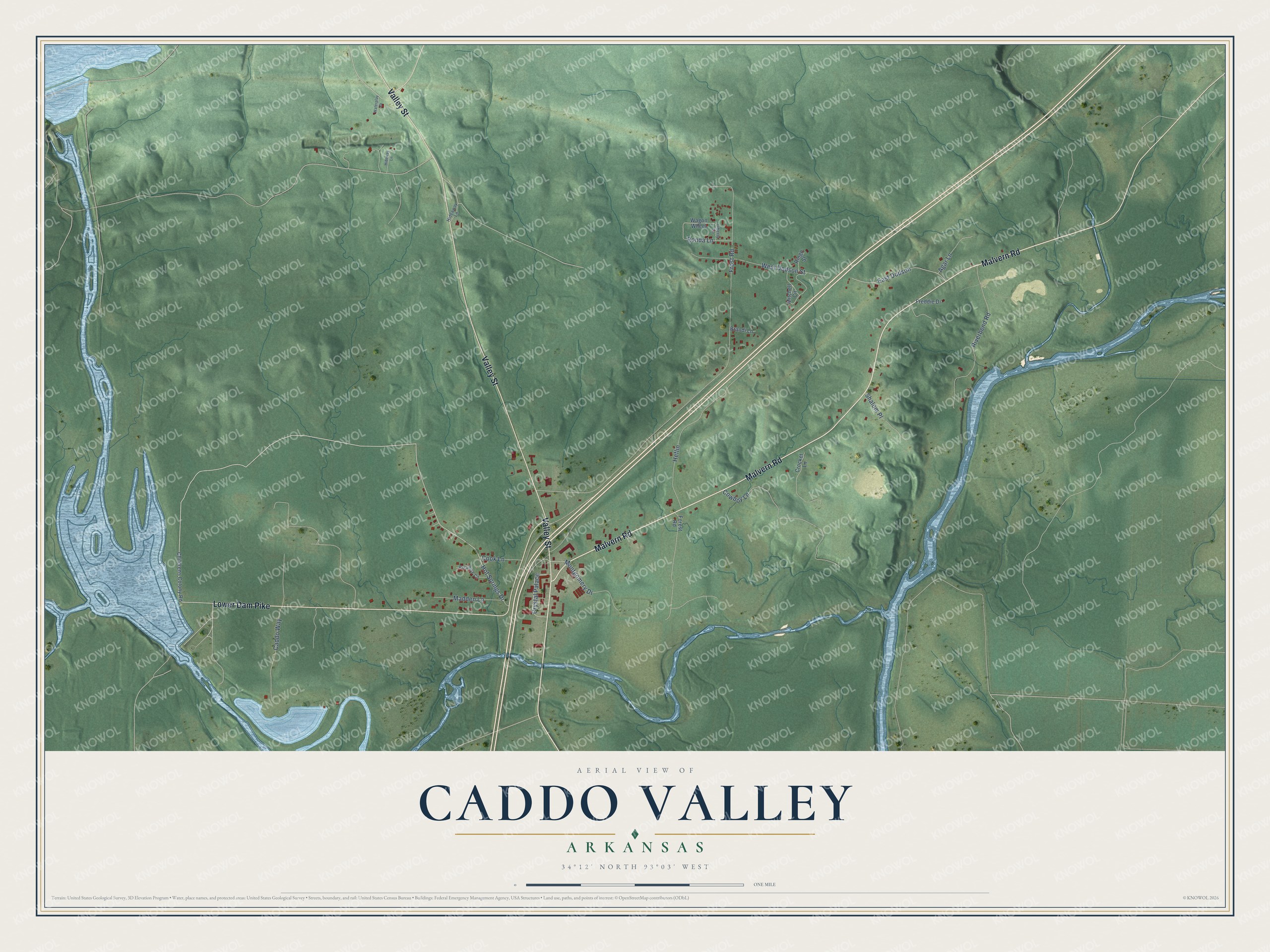 Watermarked full-map preview of Caddo Valley, Arkansas