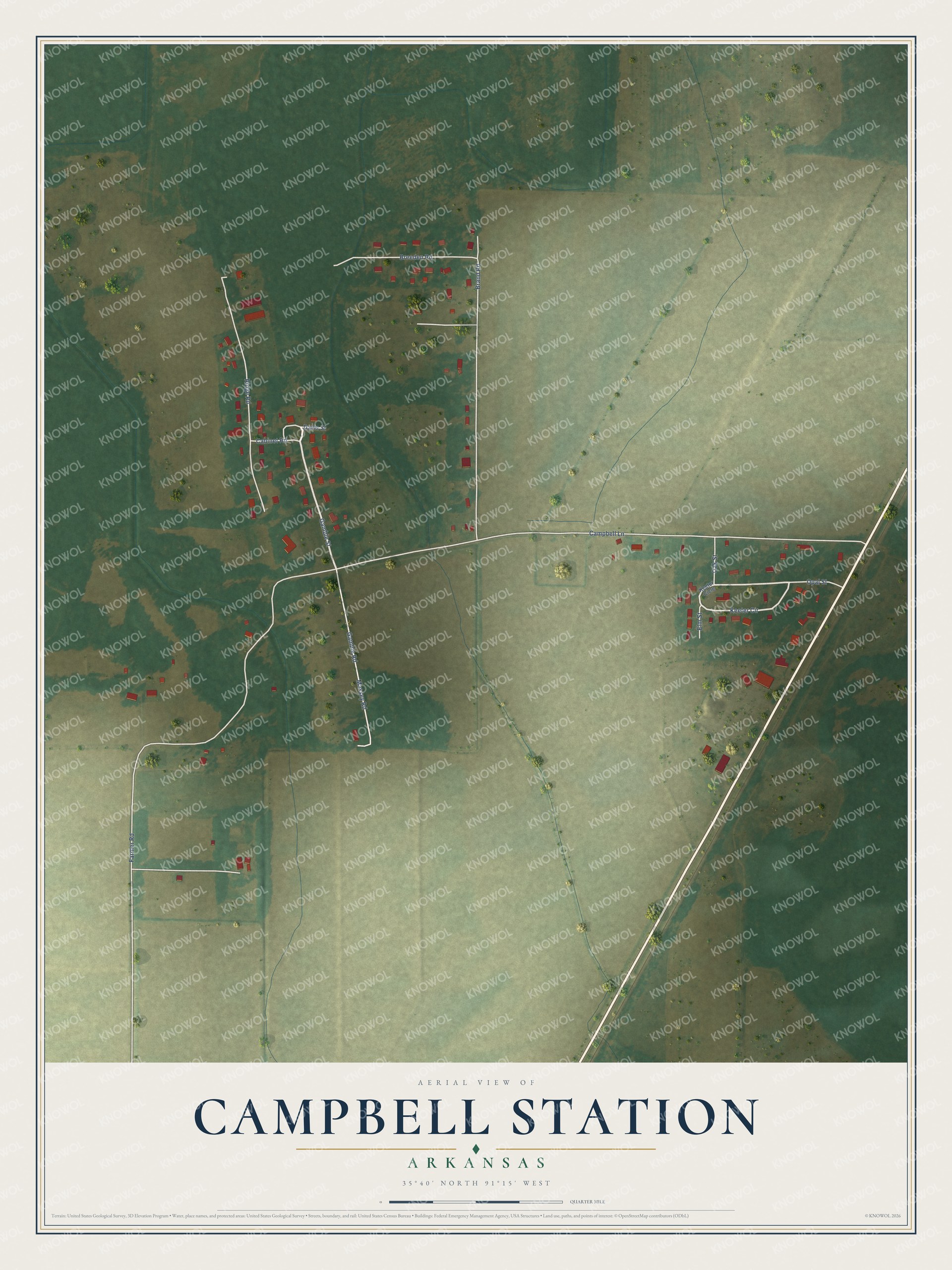 Watermarked full-map preview of Campbell Station, Arkansas