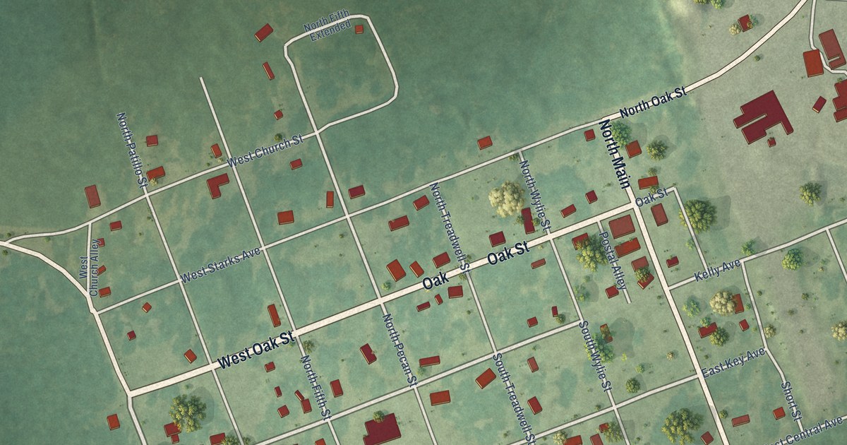 Map of Carthage, Arkansas in 2026