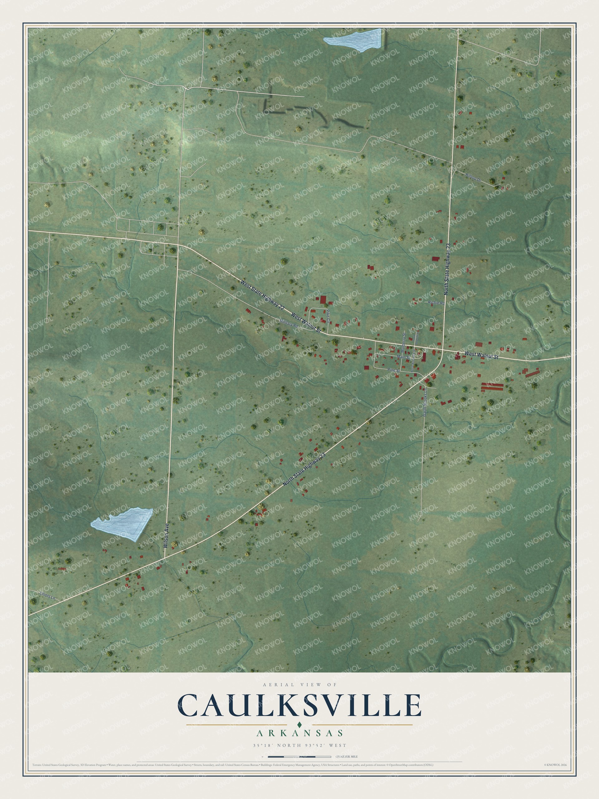 Watermarked full-map preview of Caulksville, Arkansas