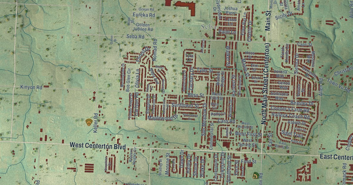 Map of Centerton, Arkansas in 2026