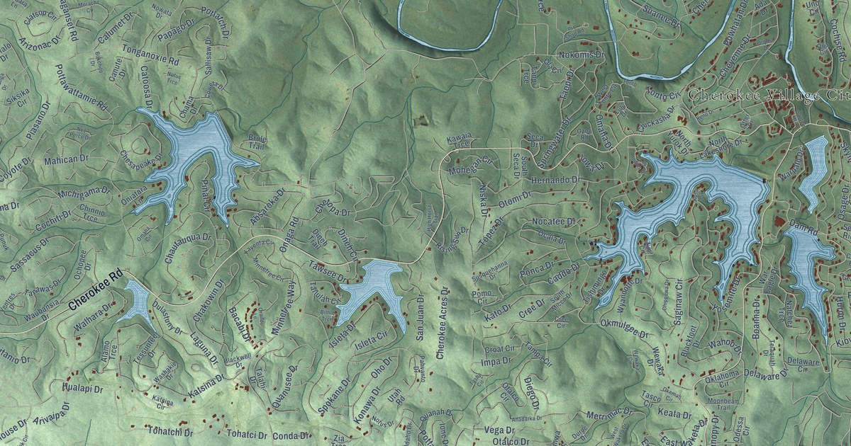 Map of Cherokee Village, Arkansas in 2026