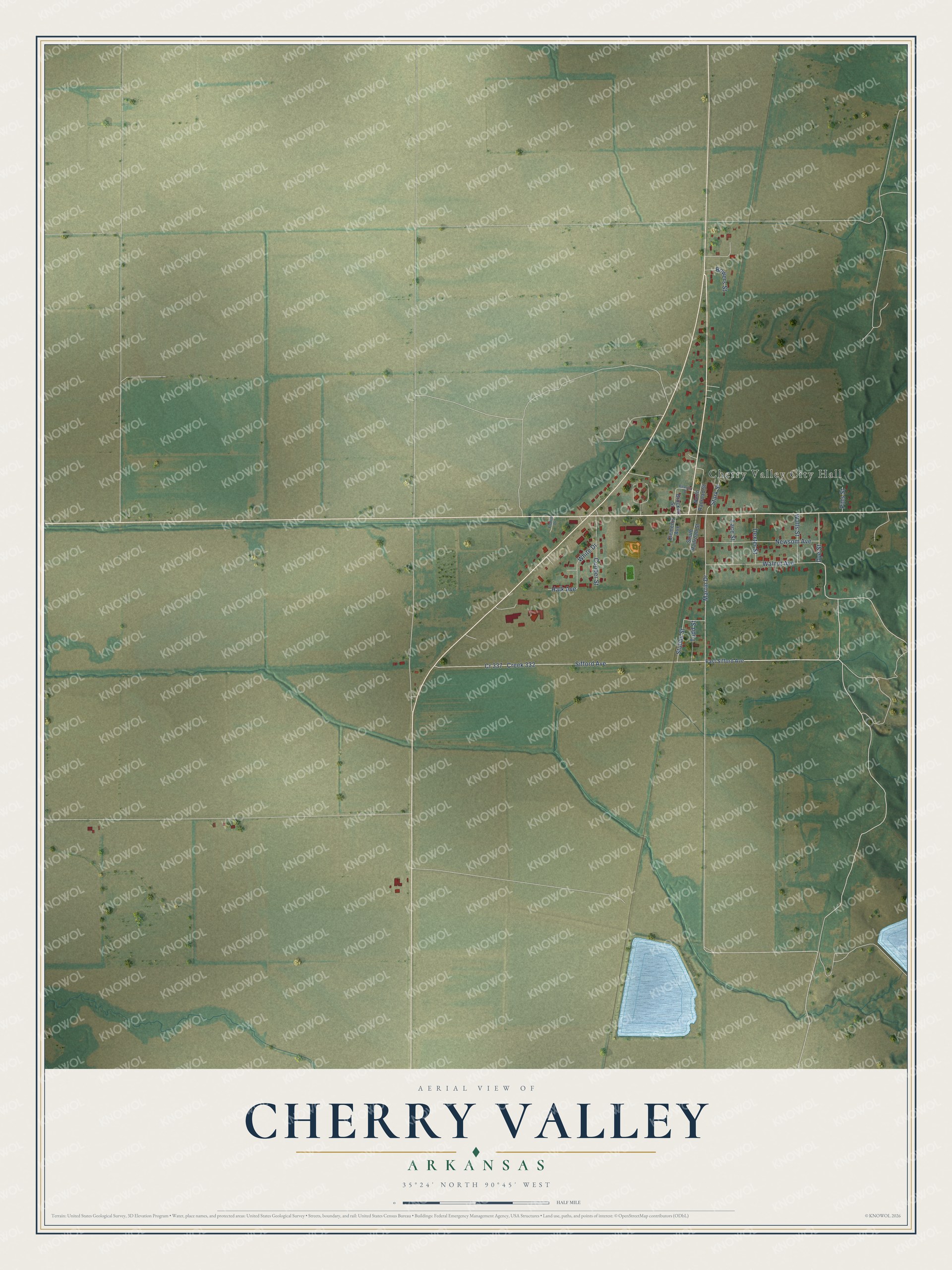Watermarked full-map preview of Cherry Valley, Arkansas