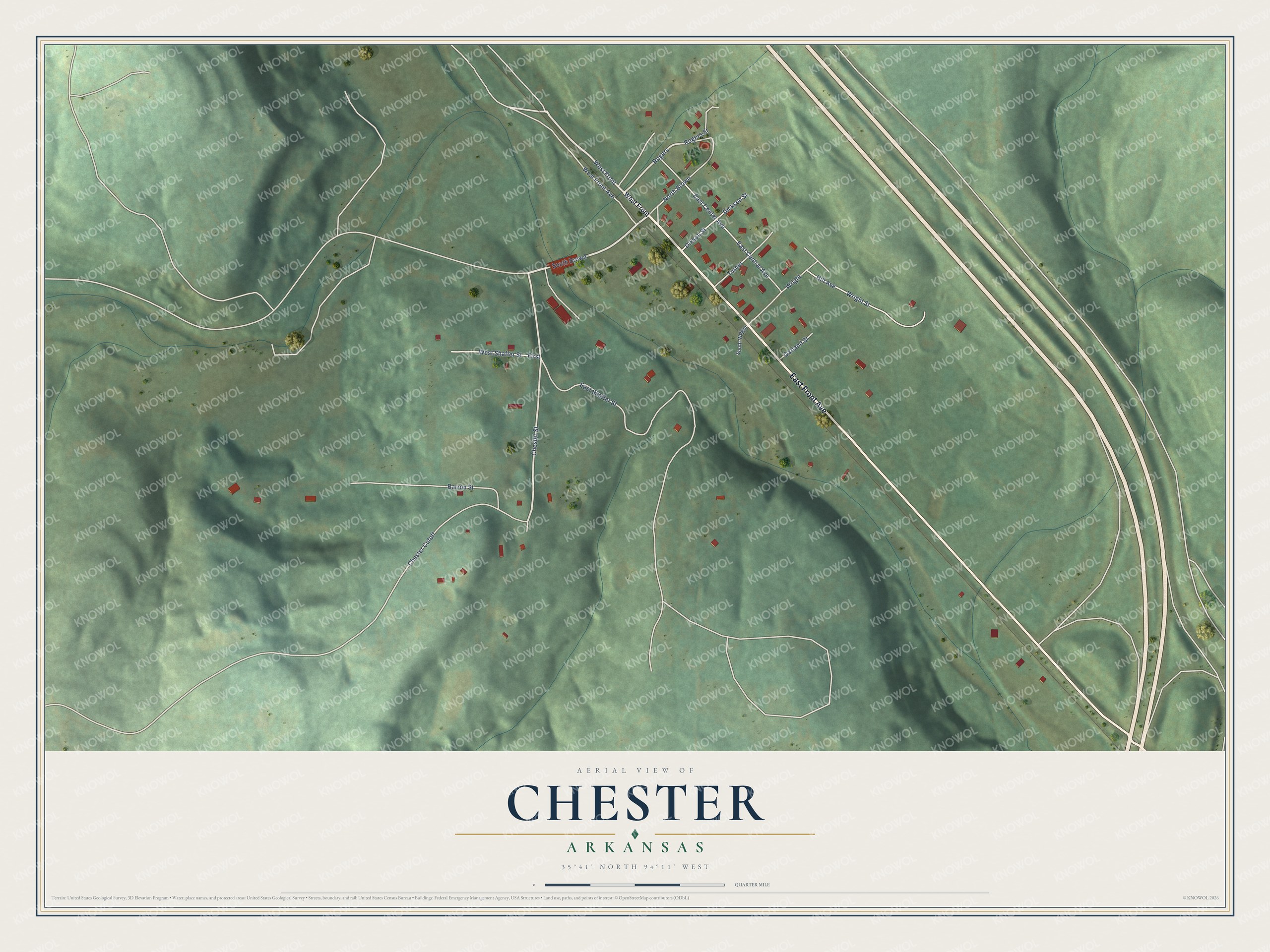 Watermarked full-map preview of Chester, Arkansas