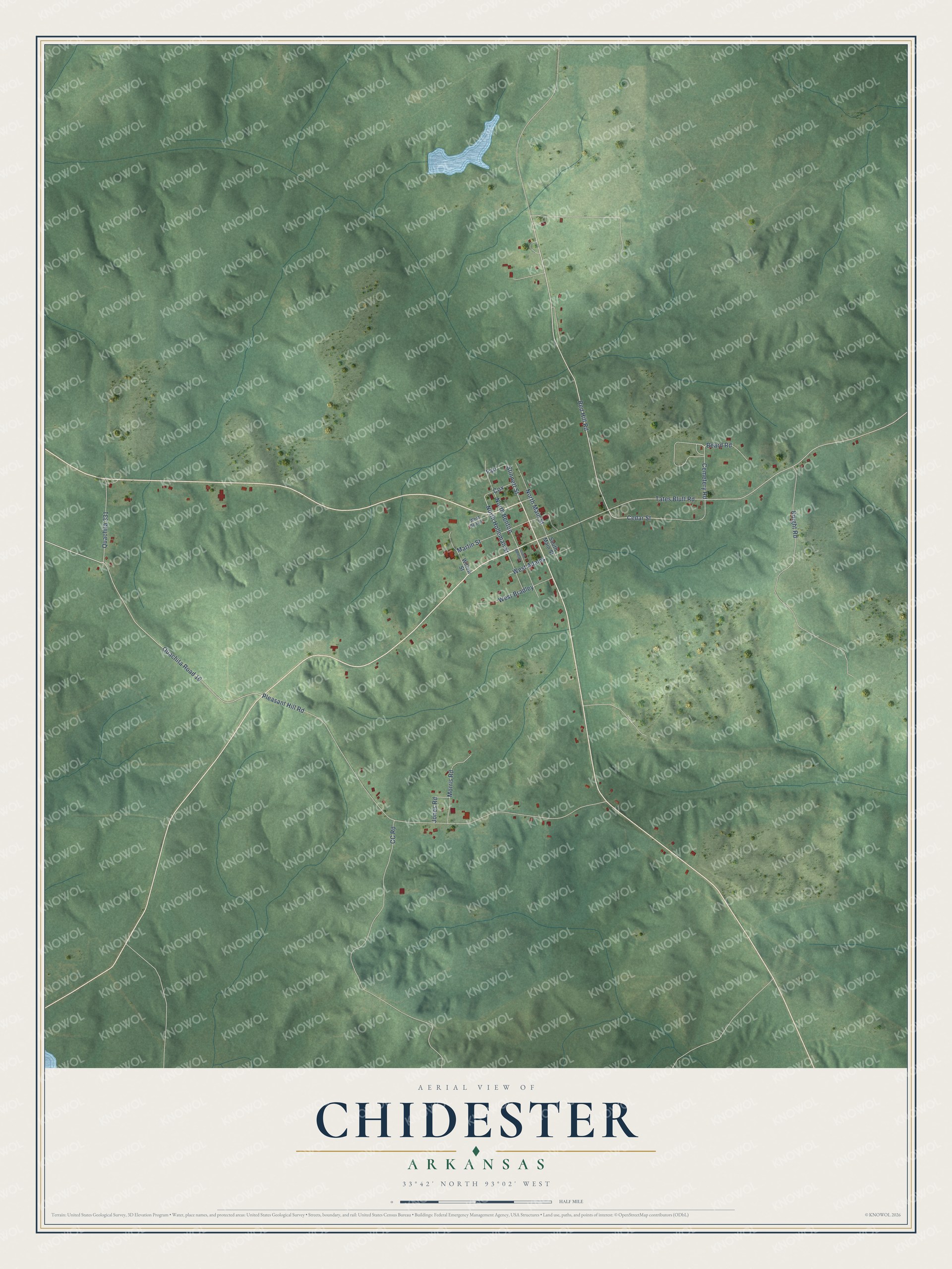 Watermarked full-map preview of Chidester, Arkansas