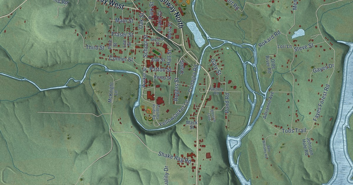 Map of Clinton, Arkansas in 2026