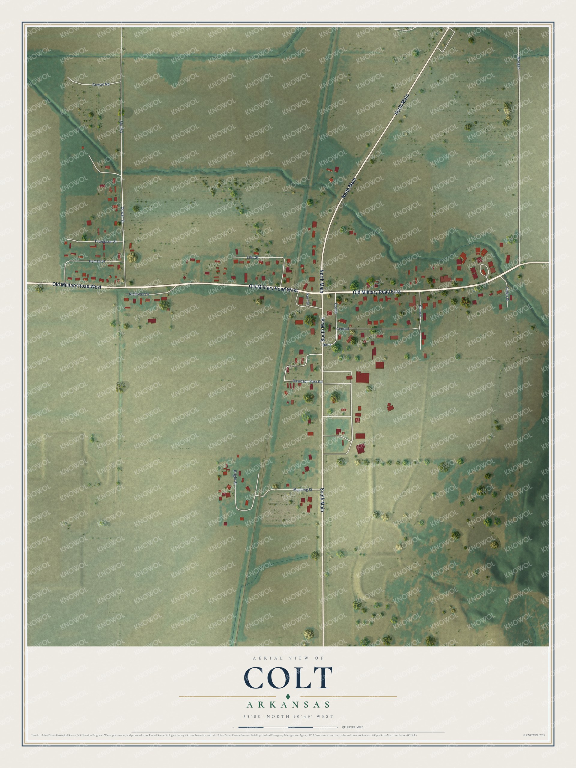 Watermarked full-map preview of Colt, Arkansas