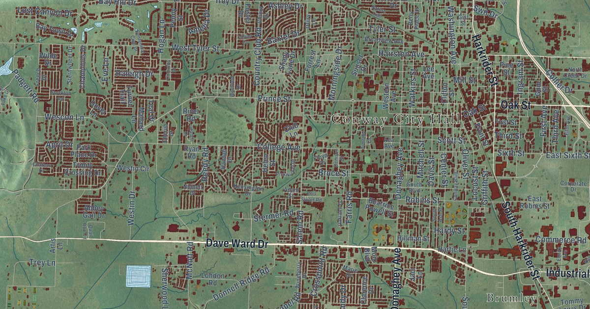 Map of Conway, Arkansas in 2026