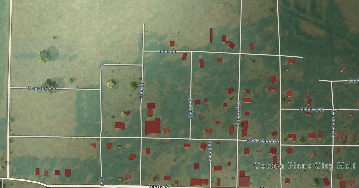 Map of Cotton Plant, Arkansas in 2026