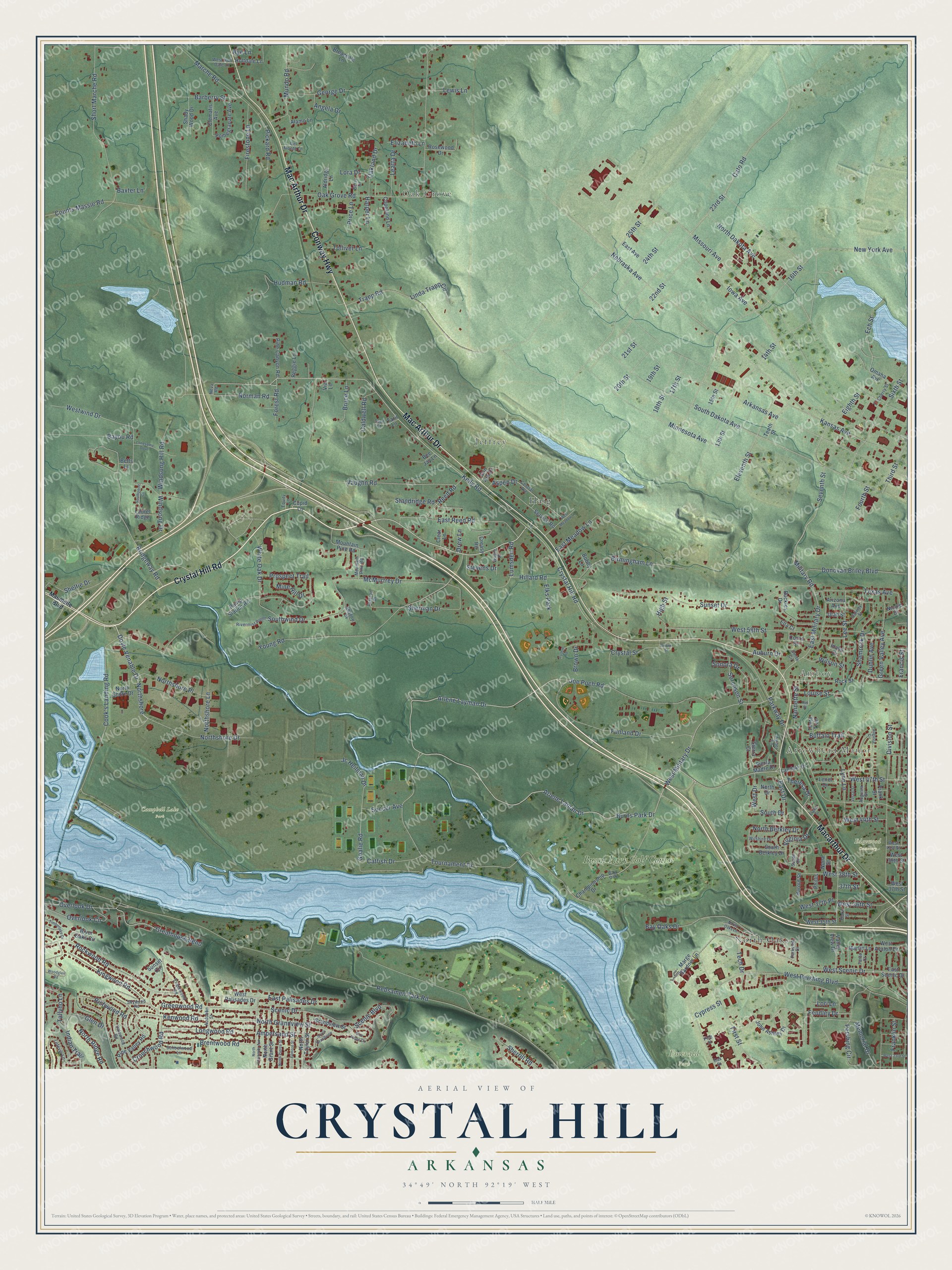 Watermarked full-map preview of Crystal Hill, Arkansas