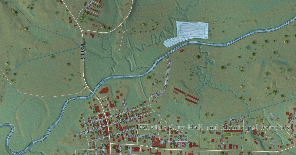 Map of Danville, Arkansas in 2026
