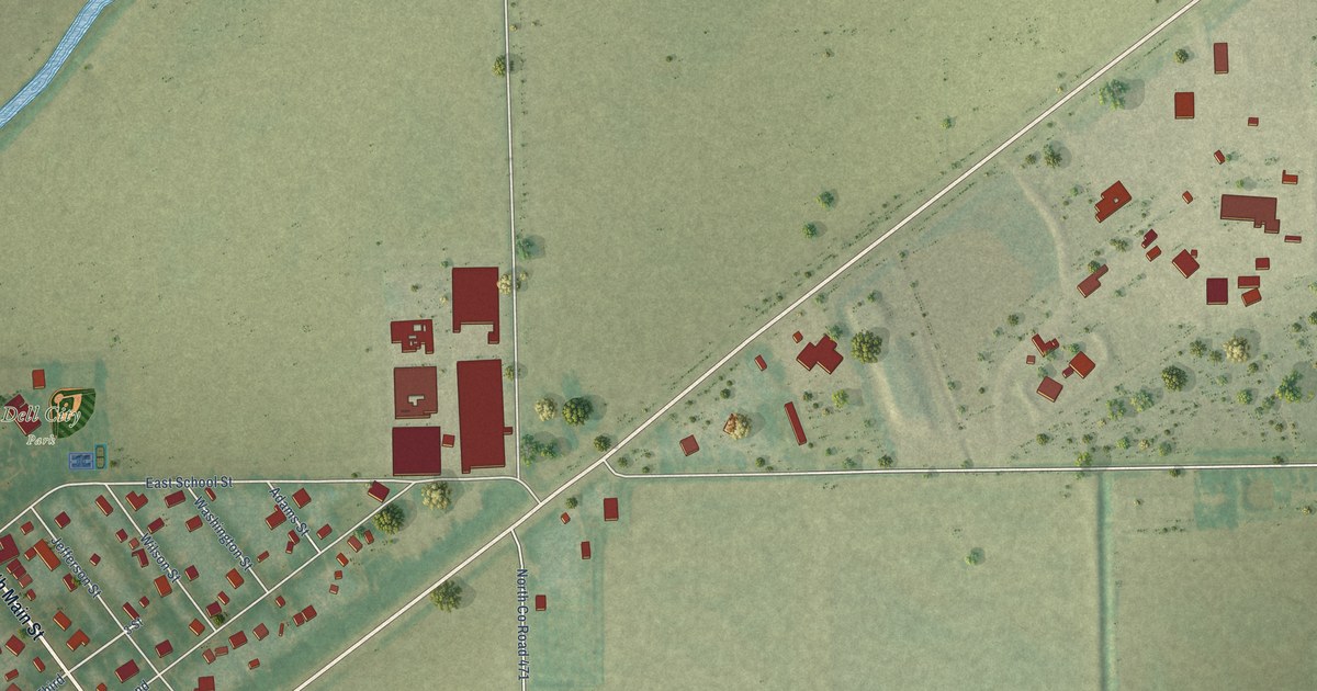 Map of Dell, Arkansas in 2026