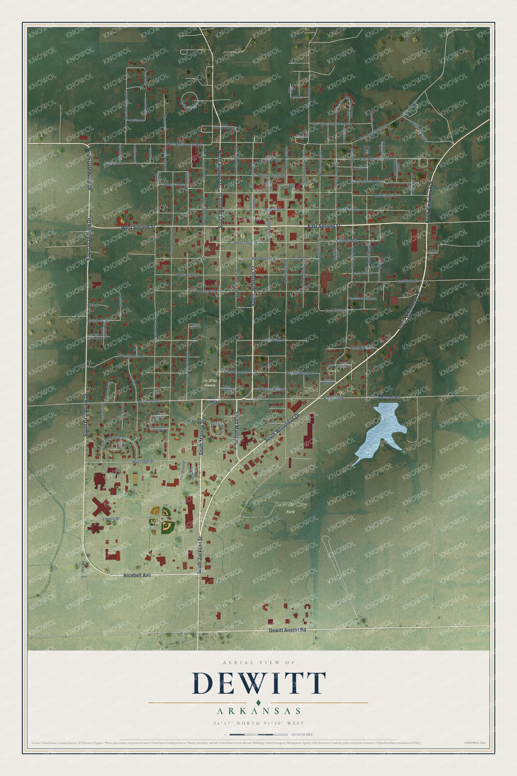 Watermarked full-map preview of DeWitt, Arkansas