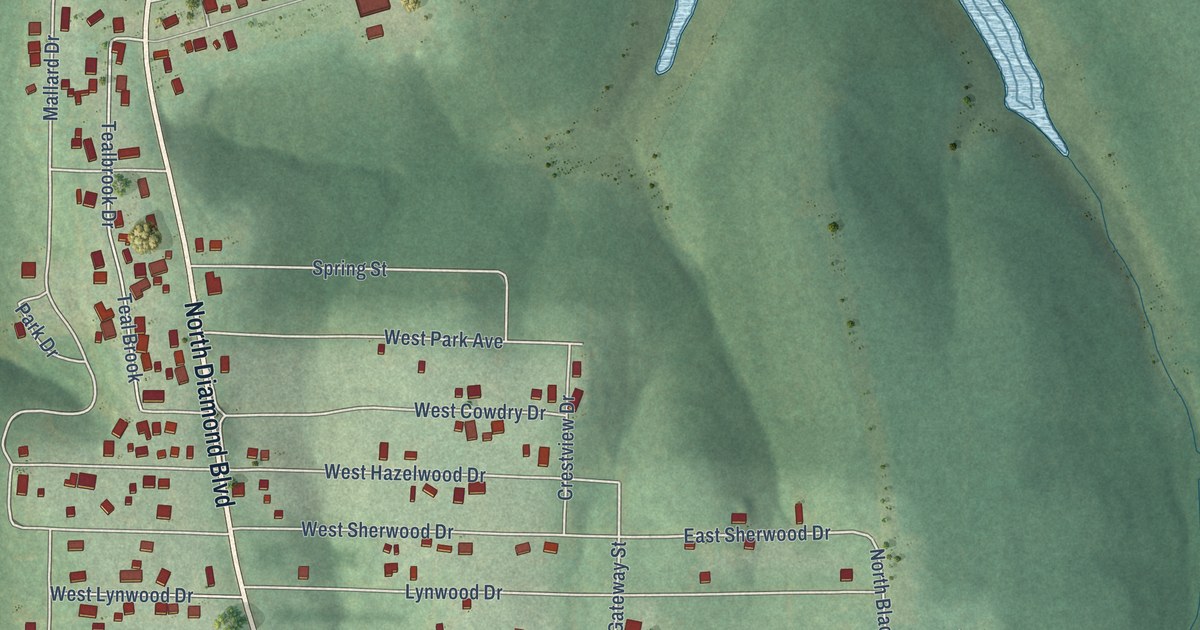 Map of Diamond City, Arkansas in 2026