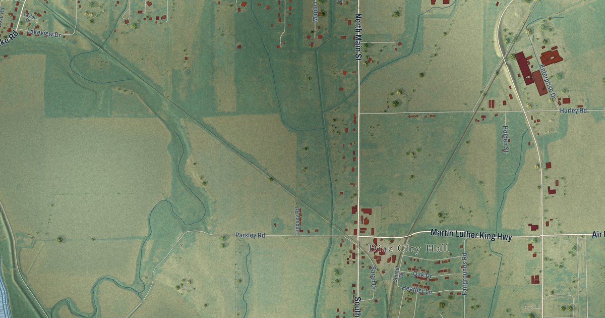 Map of Diaz, Arkansas in 2026