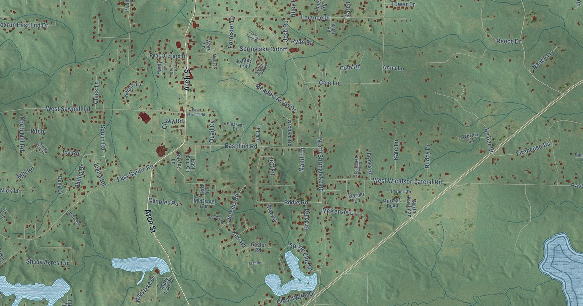 Map of East End, Arkansas in 2026