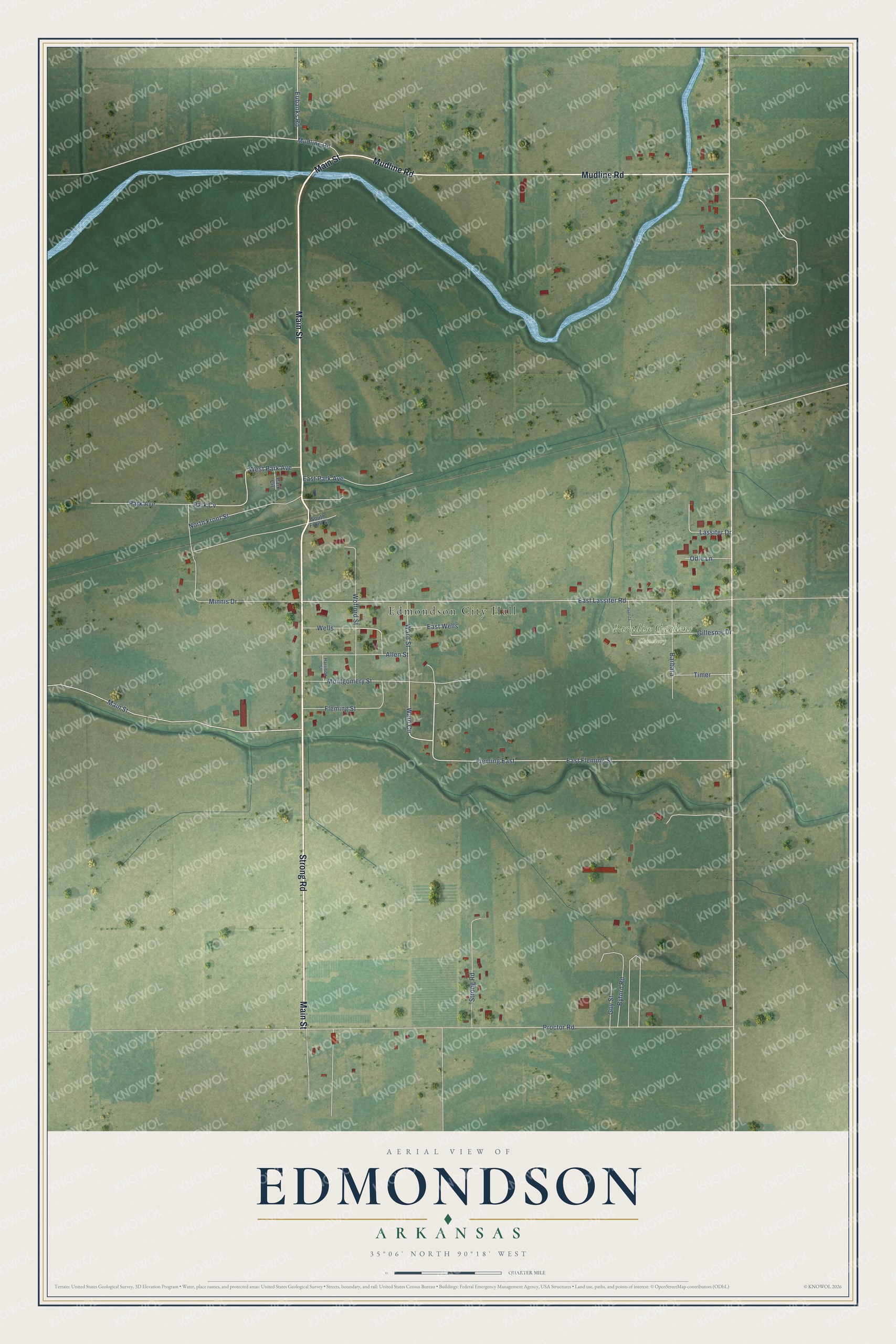 Watermarked full-map preview of Edmondson, Arkansas
