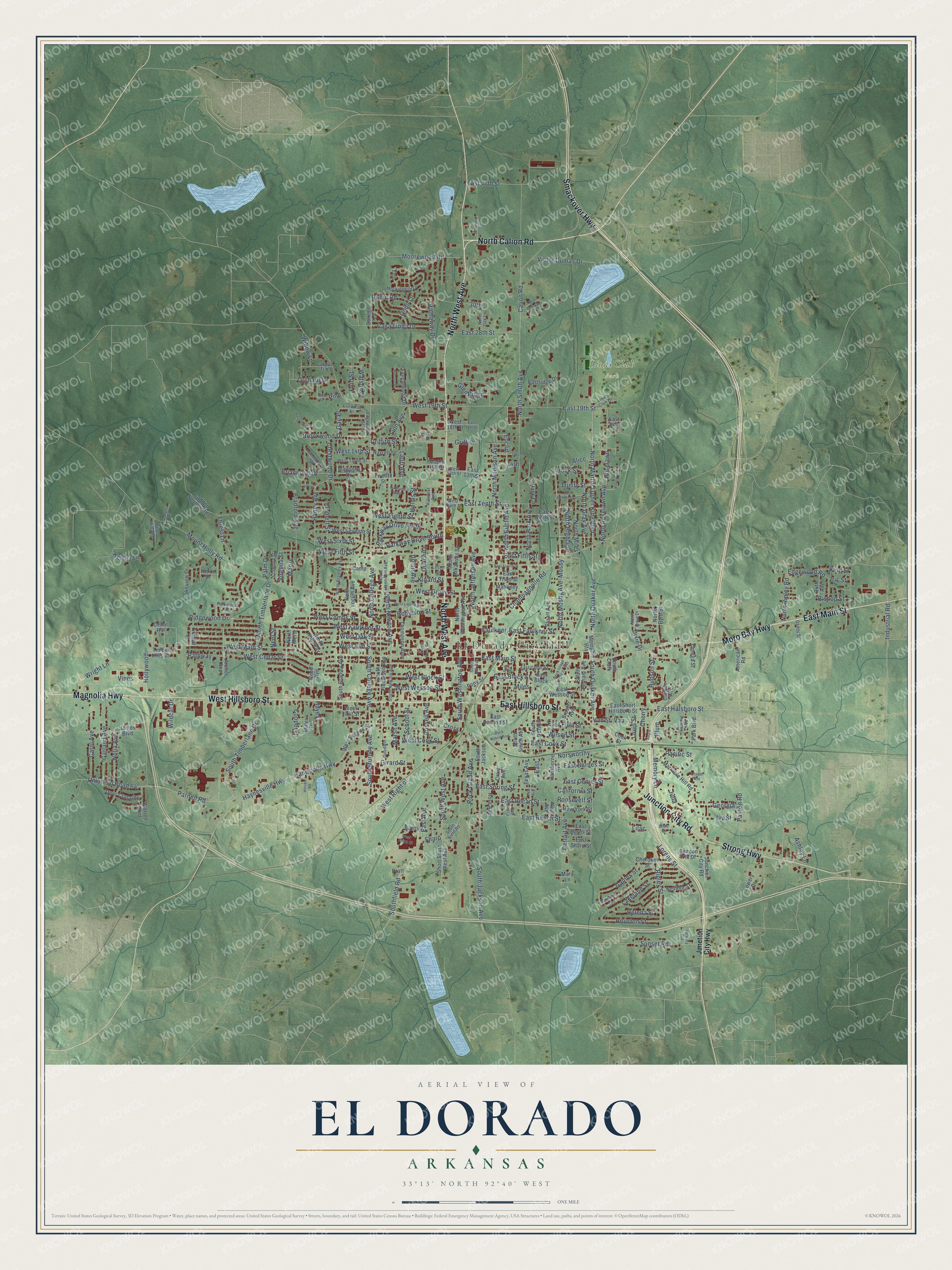 Watermarked full-map preview of El Dorado, Arkansas