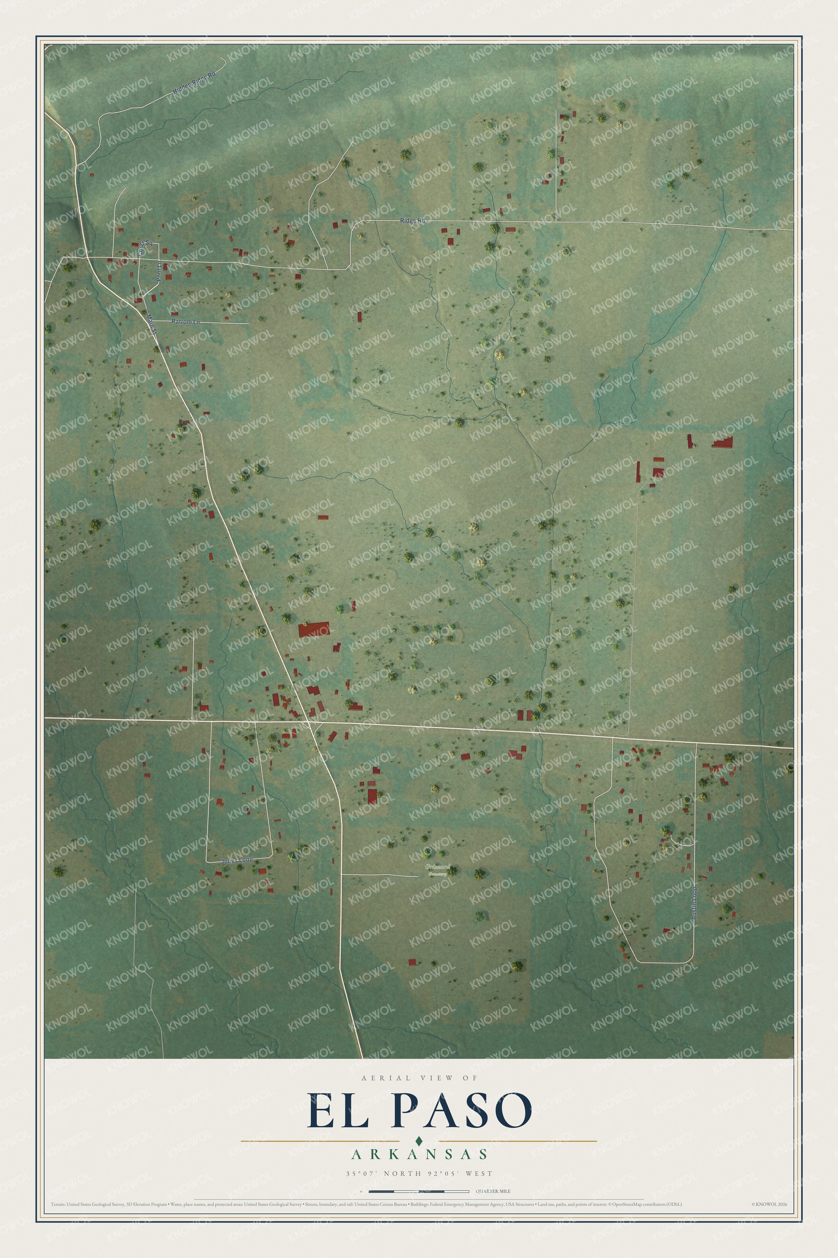 Watermarked full-map preview of El Paso, Arkansas