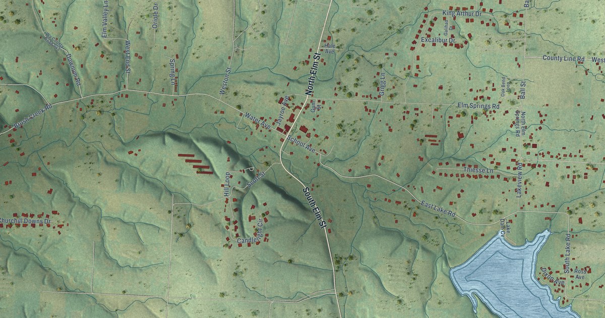 Map of Elm Springs, Arkansas in 2026