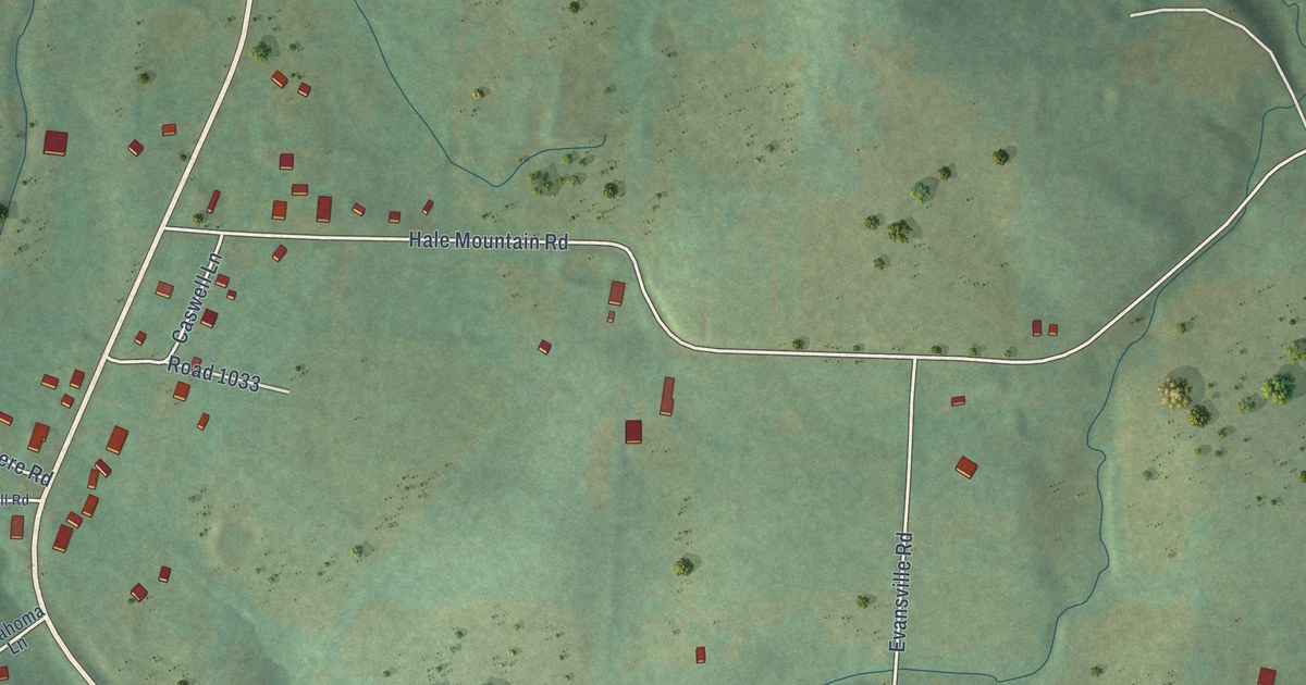 Map of Evansville, Arkansas in 2026