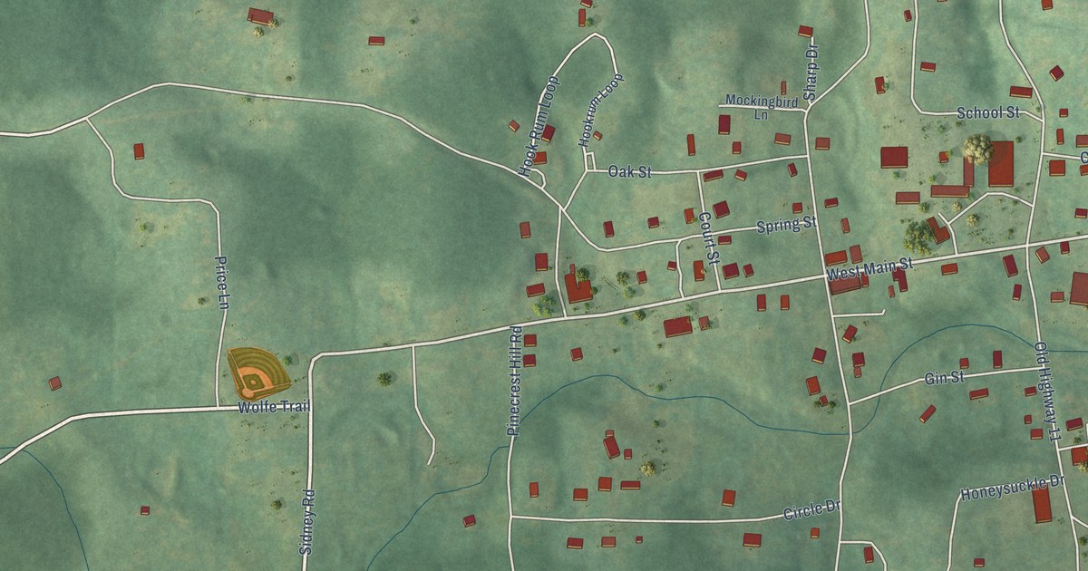 Map of Evening Shade, Arkansas in 2026