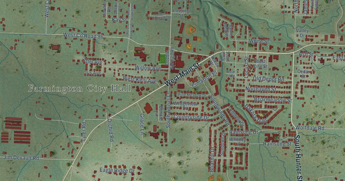 Map of Farmington, Arkansas in 2026