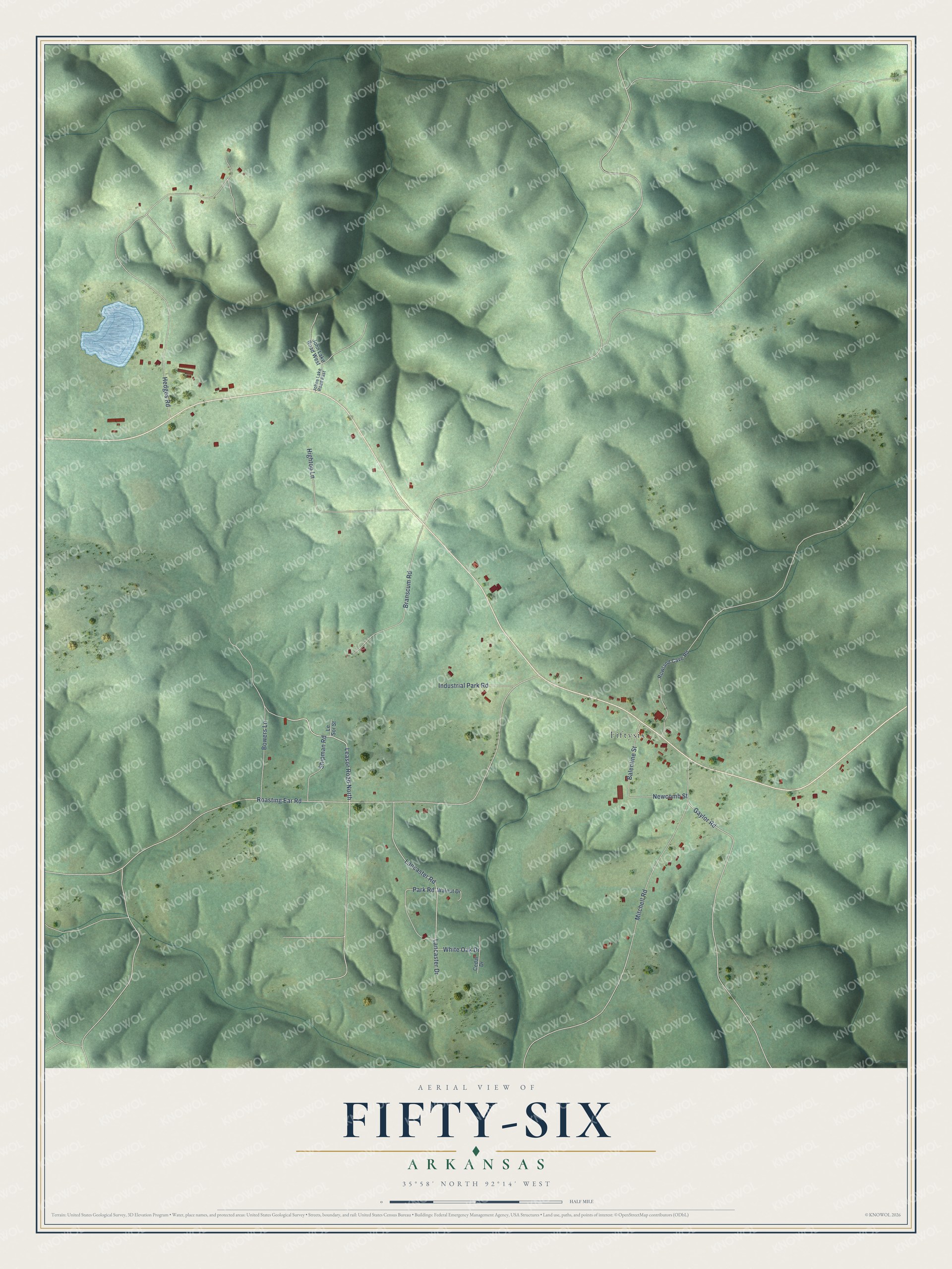 Watermarked full-map preview of Fifty-Six, Arkansas