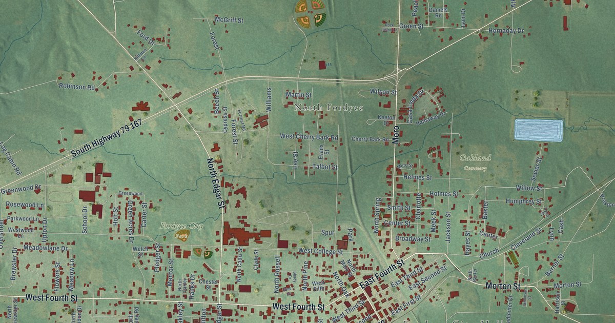 Map of Fordyce, Arkansas in 2026