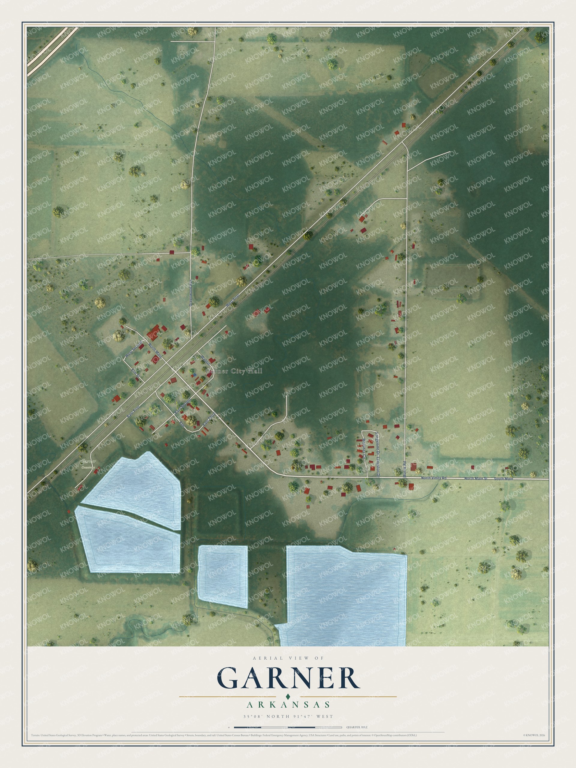 Watermarked full-map preview of Garner, Arkansas
