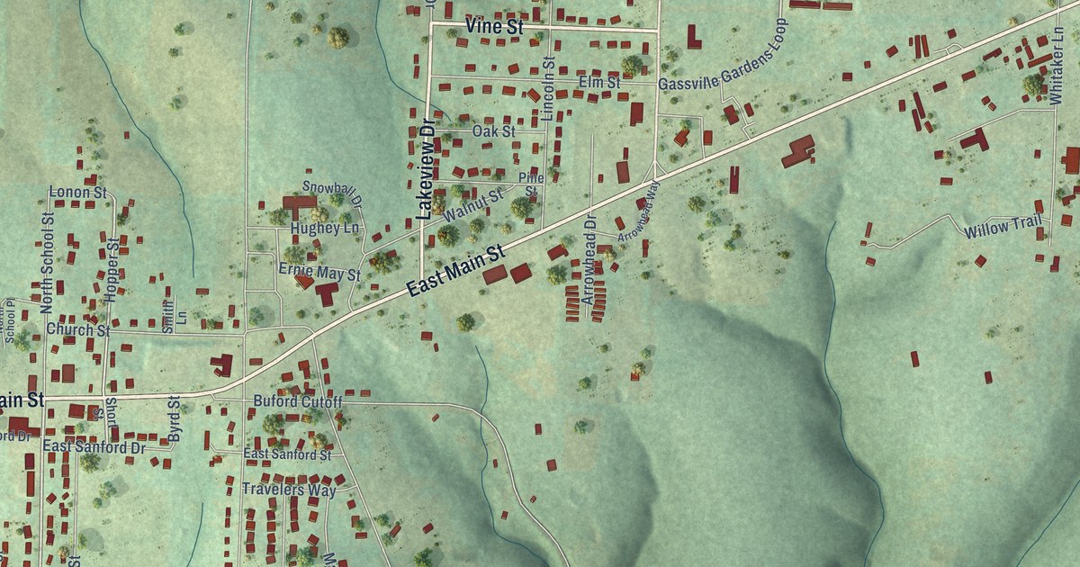 Map of Gassville, Arkansas in 2026