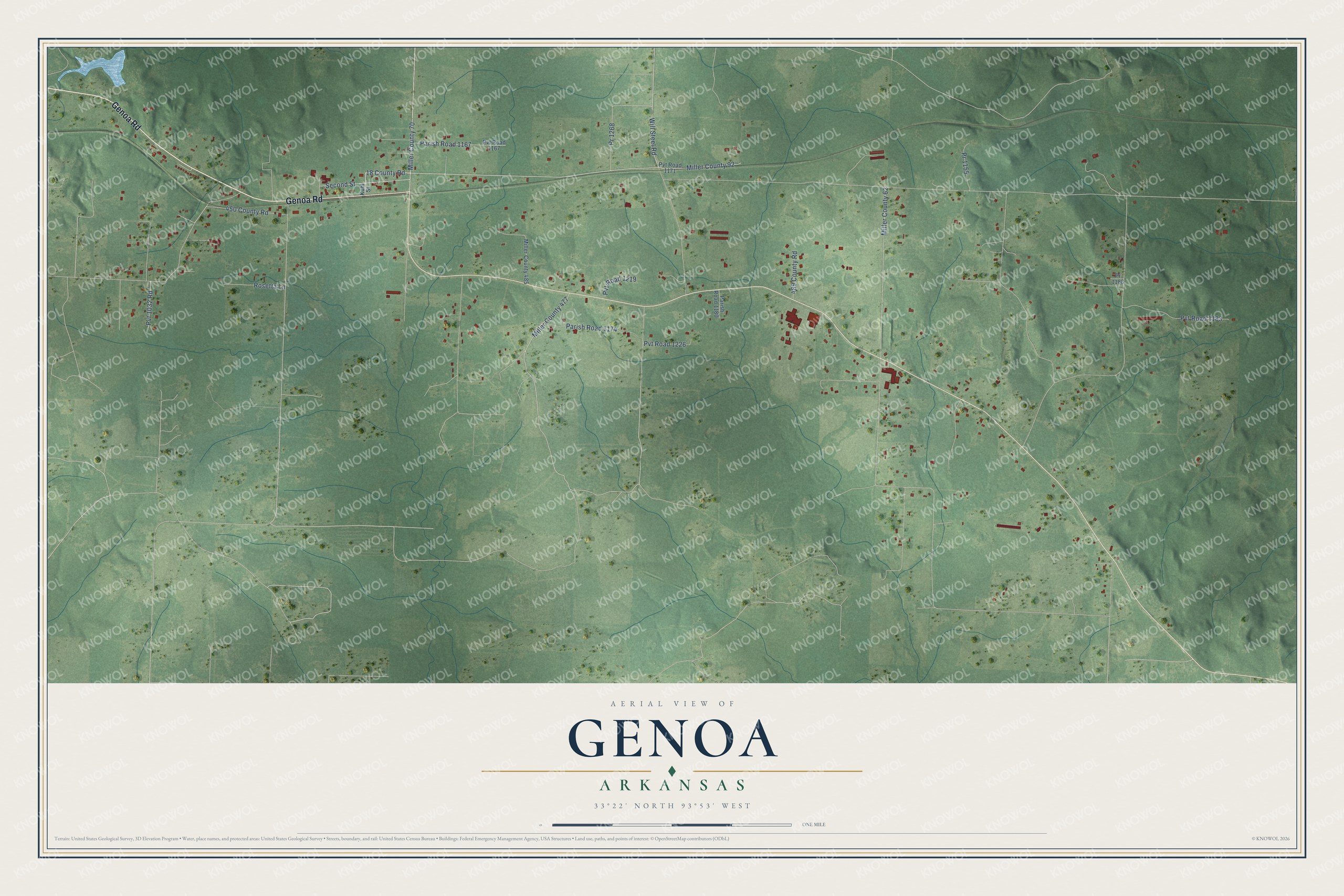 Watermarked full-map preview of Genoa, Arkansas