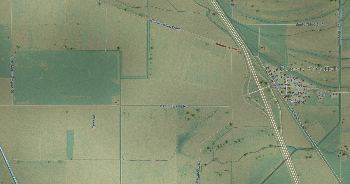 Map of Gilmore, Arkansas in 2026