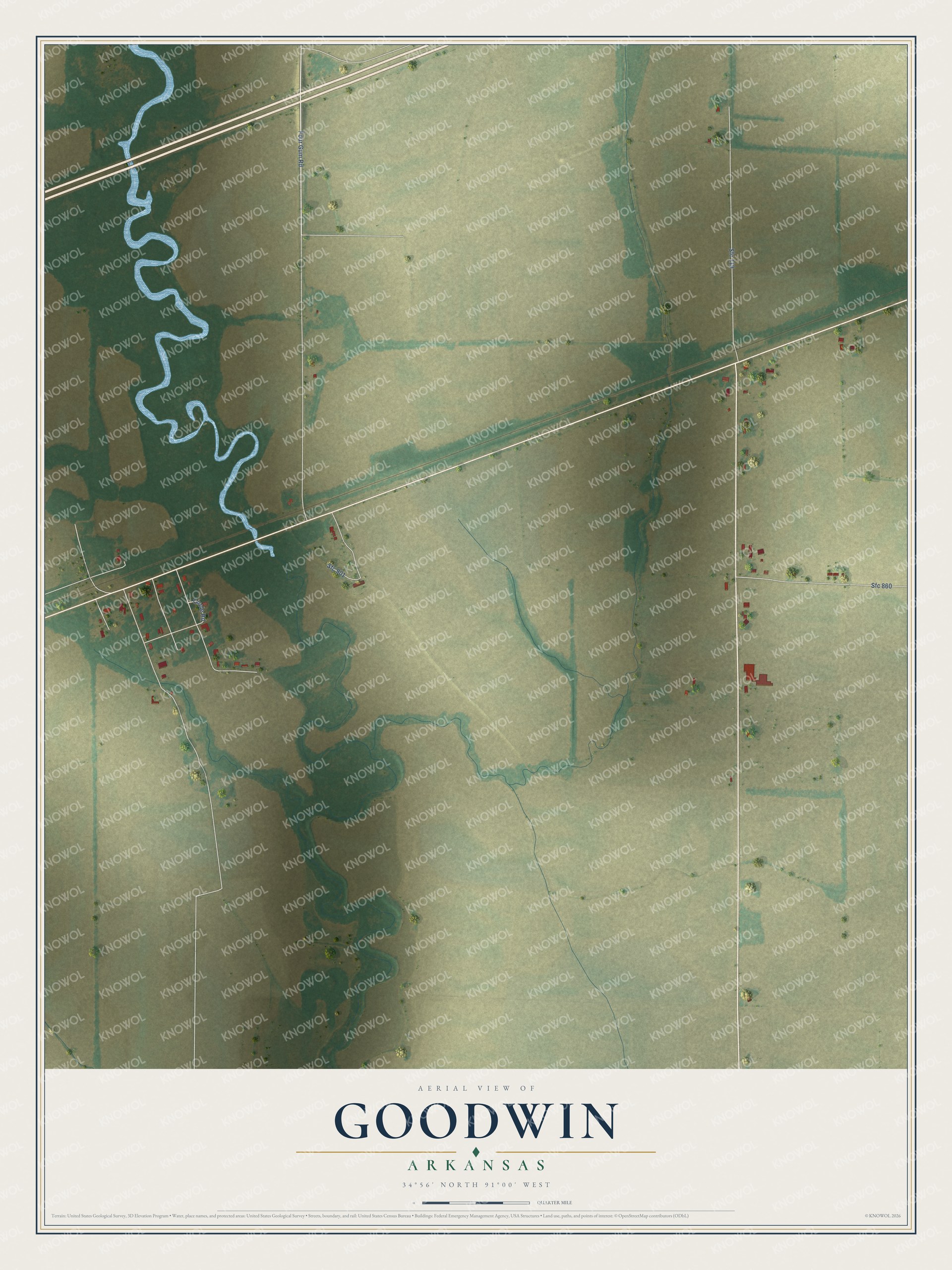 Watermarked full-map preview of Goodwin, Arkansas